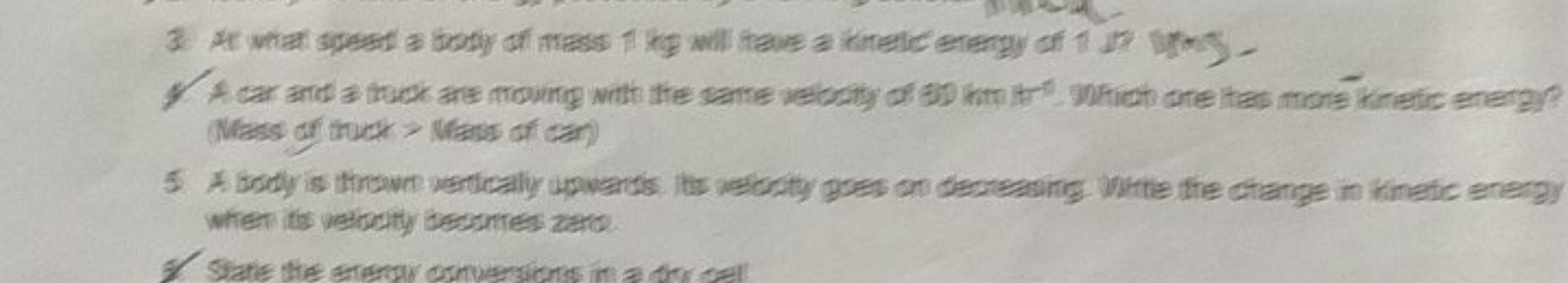 3. At what spest a bosty of mass 1 kg will have a kinetce energy of 11