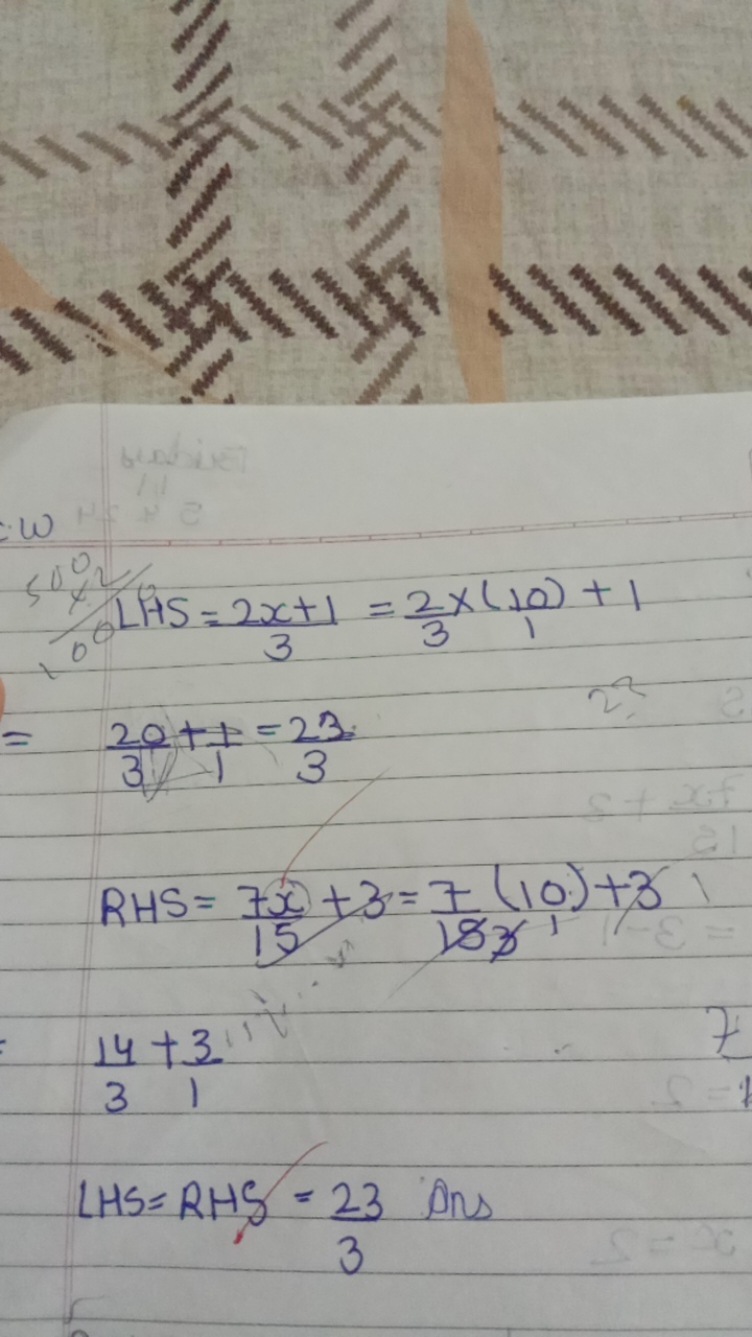 ω
010​ % LAS=32x+1​=32​×(110​+1=320​+11​=323​ RHS =157x​+3=18,317​(10)