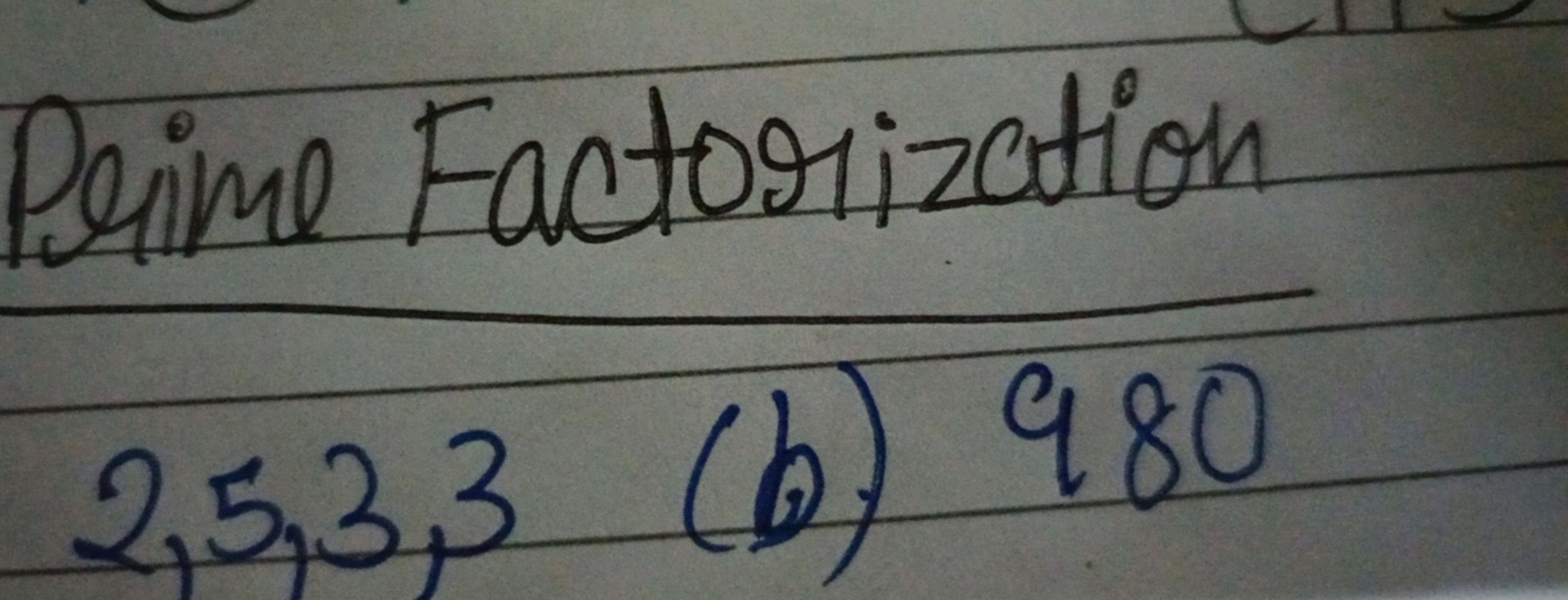 Prime Factorization 2,5,3,3 (b) 980