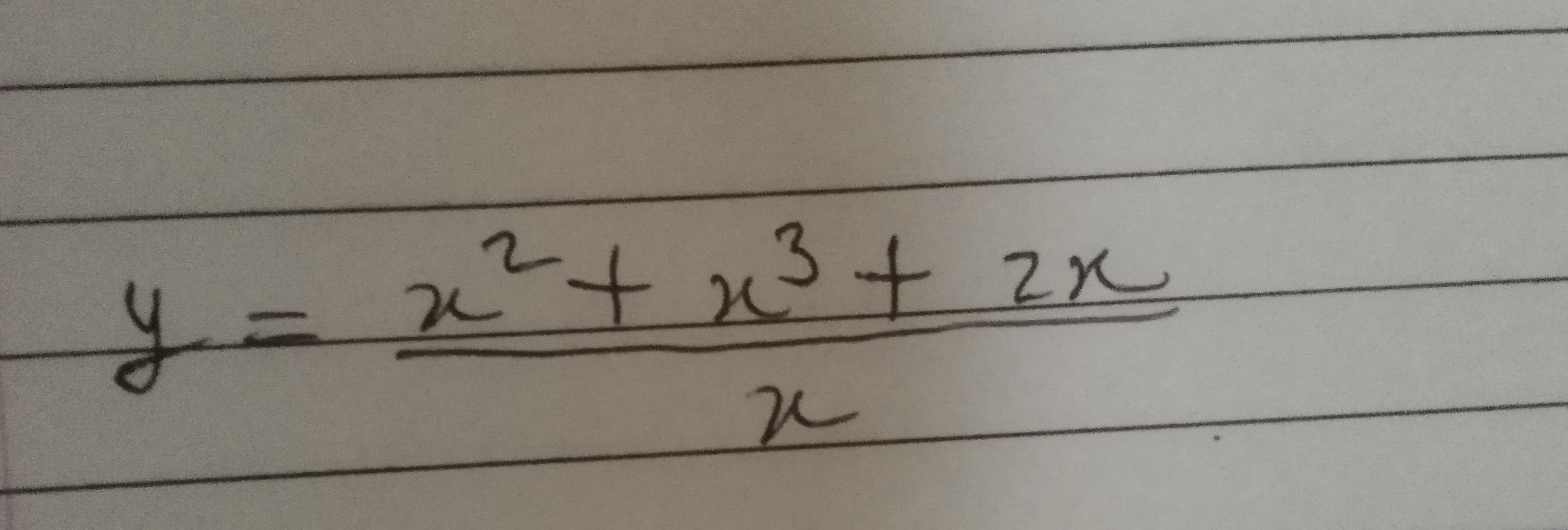 y=xx2+x3+2x​