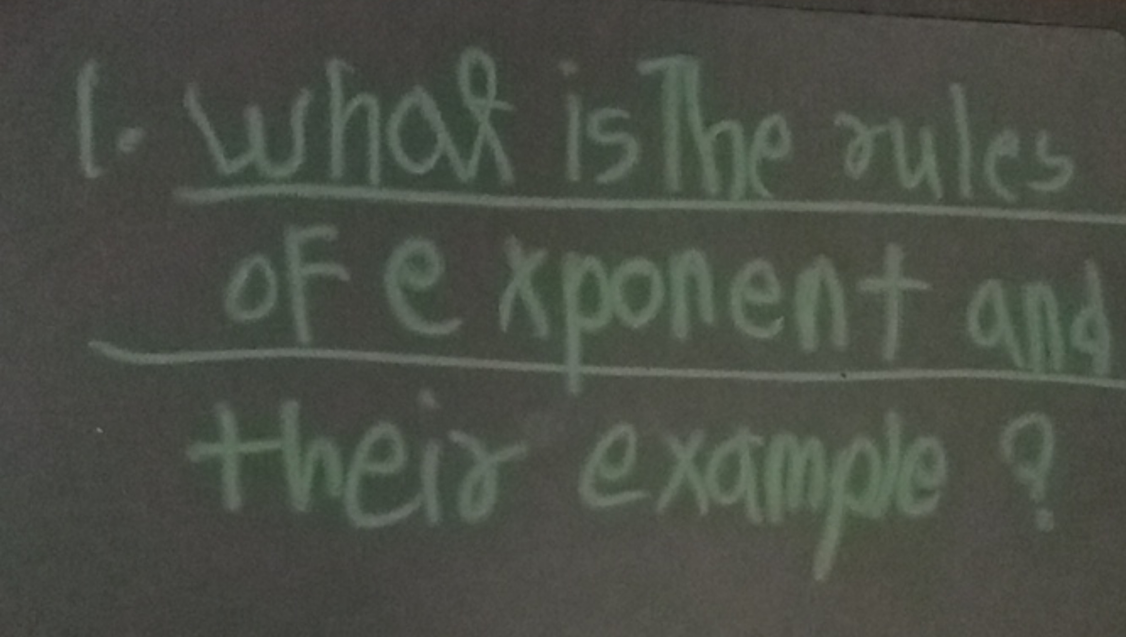 1. what is the rules of exponent and their example?