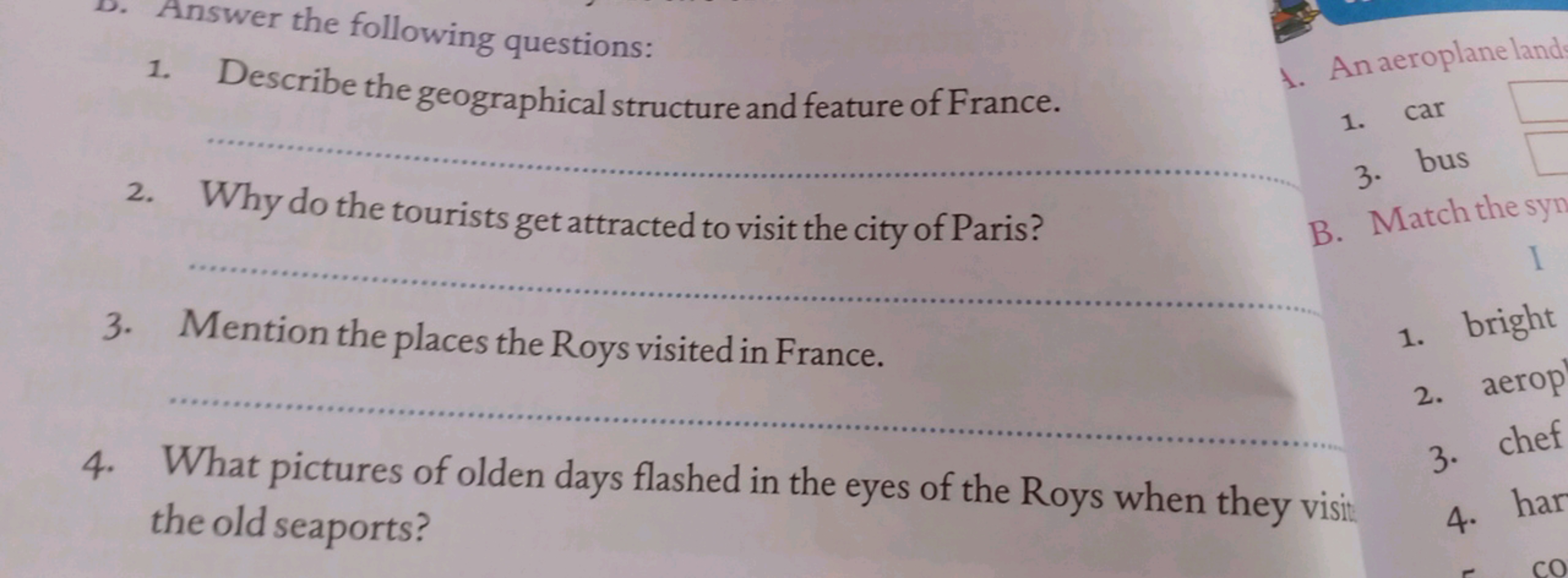 Answer the following questions:
1. Describe the geographical structure