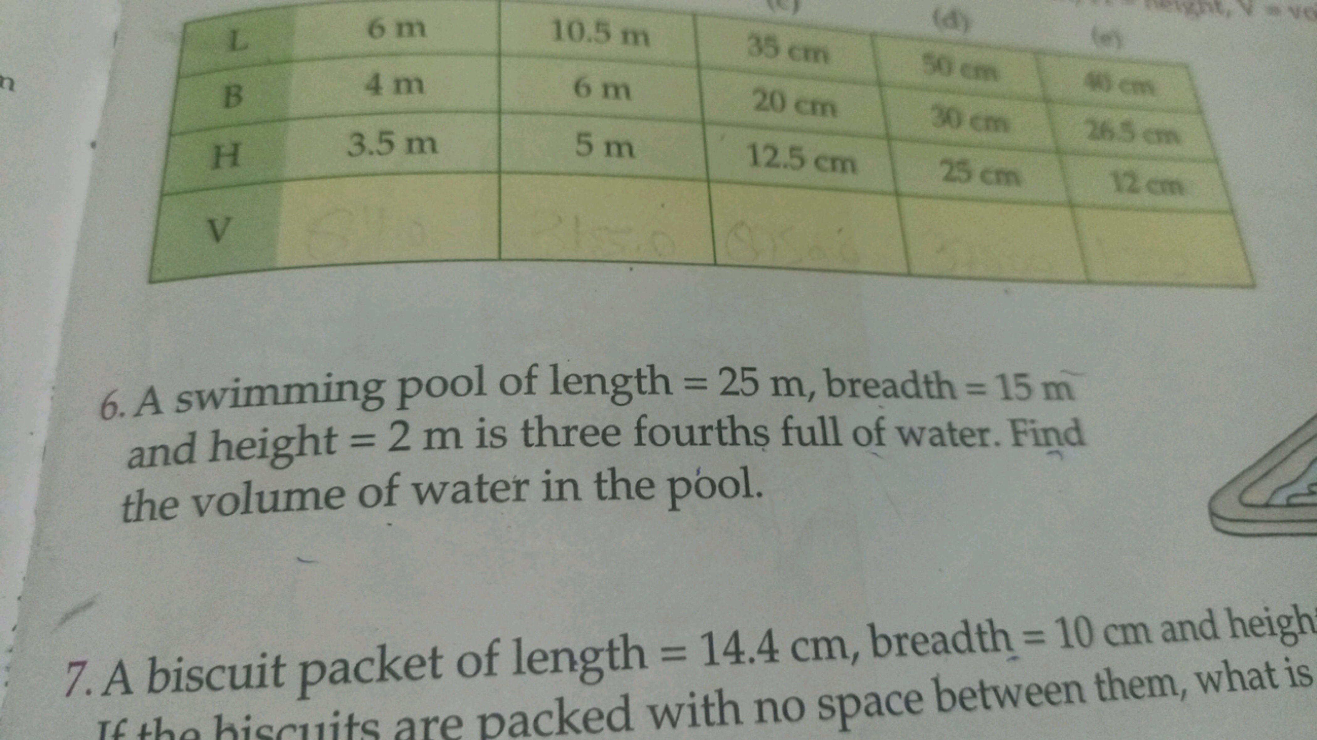 \begin{tabular} { | c | c | c | c | c | c | } 
\hline L & 6 m & 10.5 m