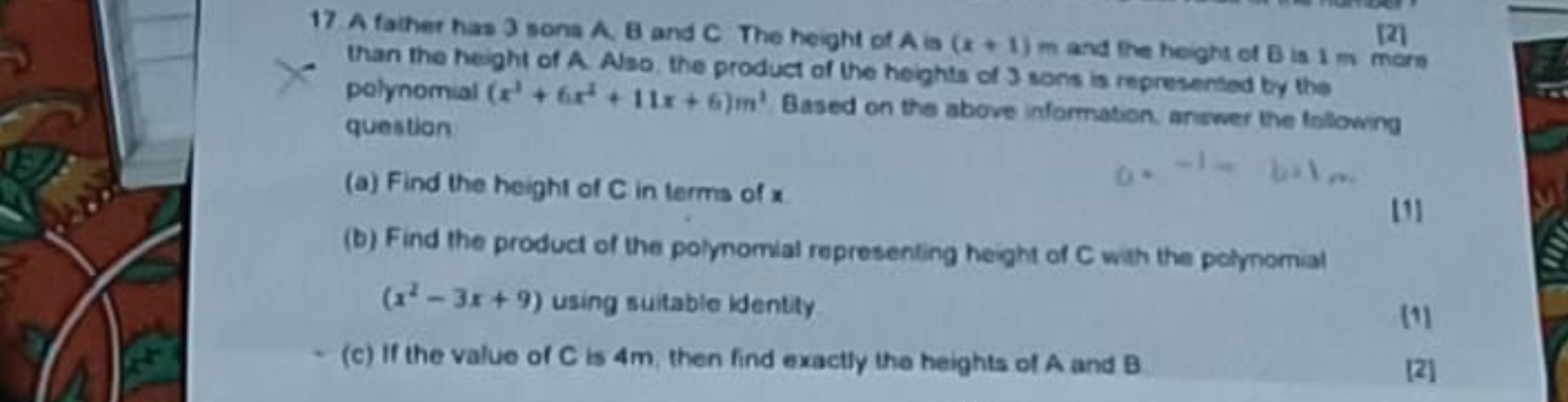  than the height of A. Aso. the product of the heights of 3 sons is re