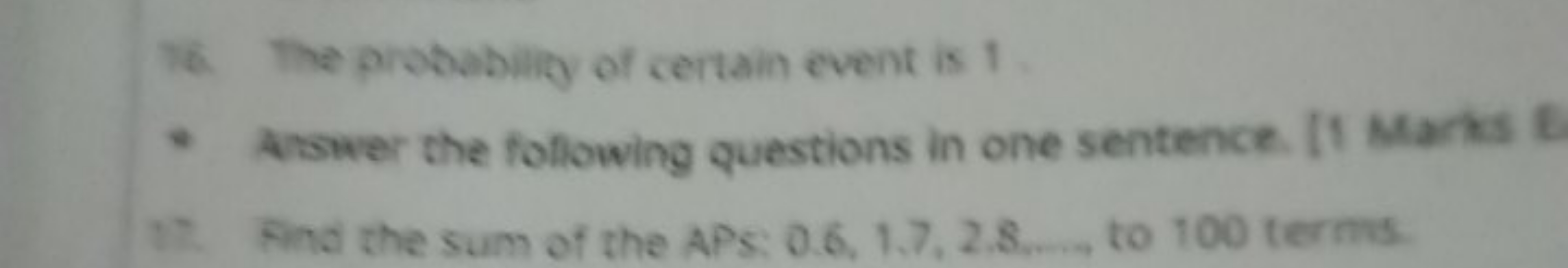 76. The probability of certain event is 1
* Arswer the following quest