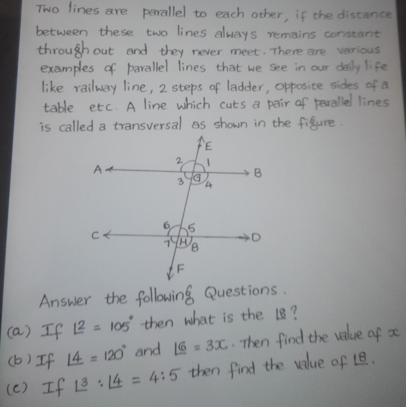 Two lines are parallel to each other, if the distance between these tw