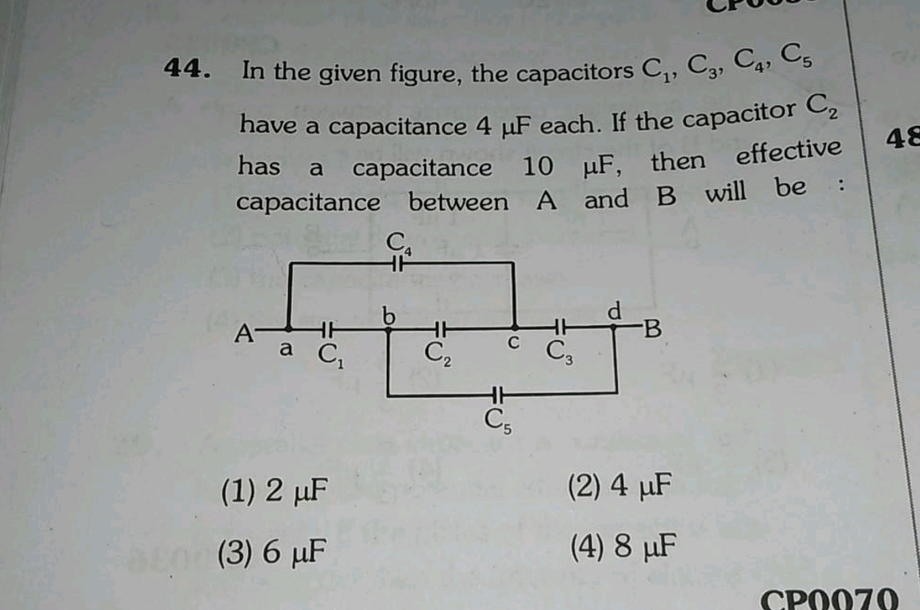 Uzupełnij Diagram I Odczytaj Hasło 44. In the given figure, the capacitors C1 ,C3 ,C4 ,C5 have a capacitanc..