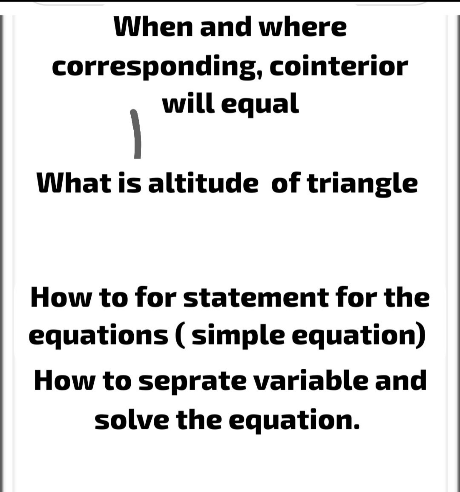 When and where corresponding, cointerior will equal

What is altitude 