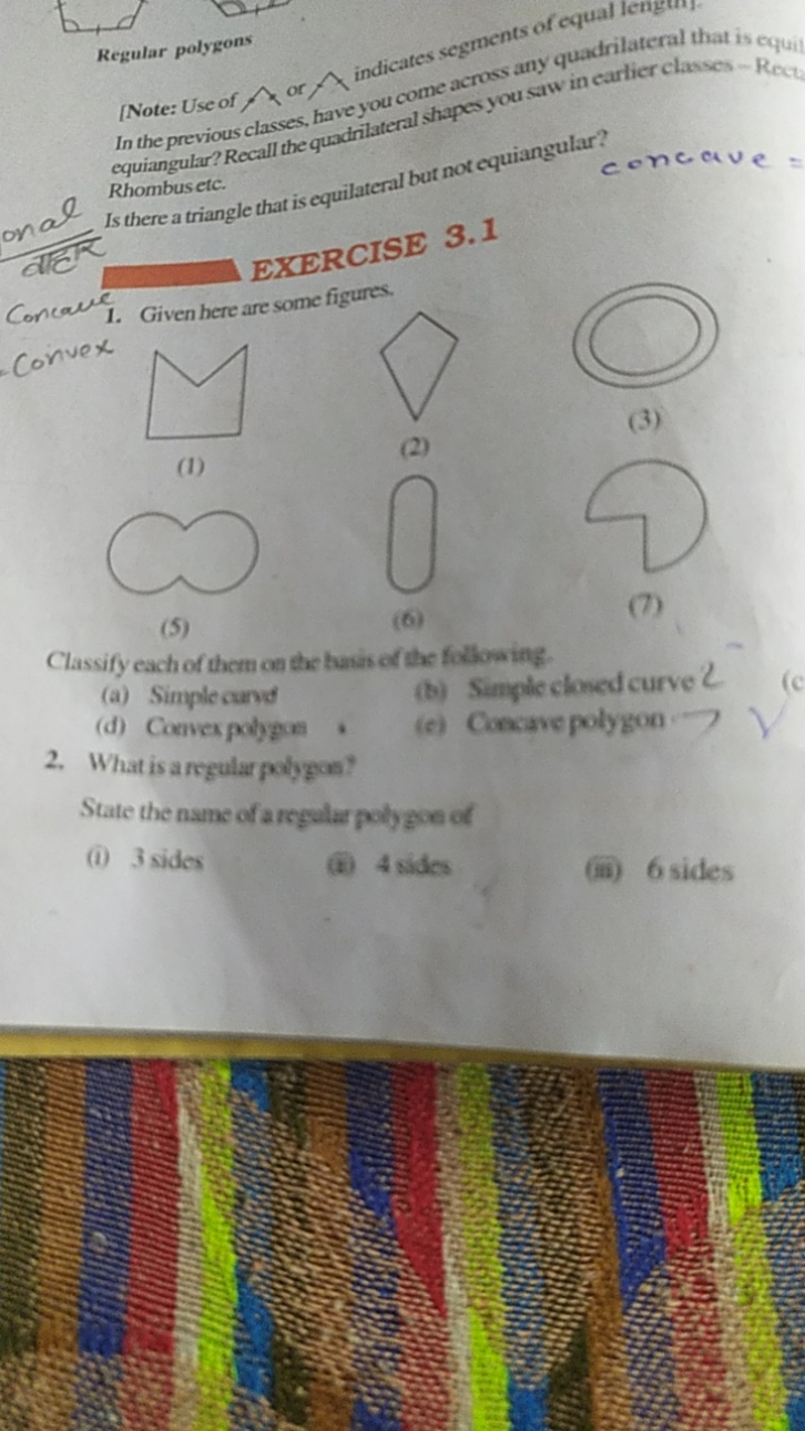 Regular polygons
[Note: Use of
In the previous classes, have you come 