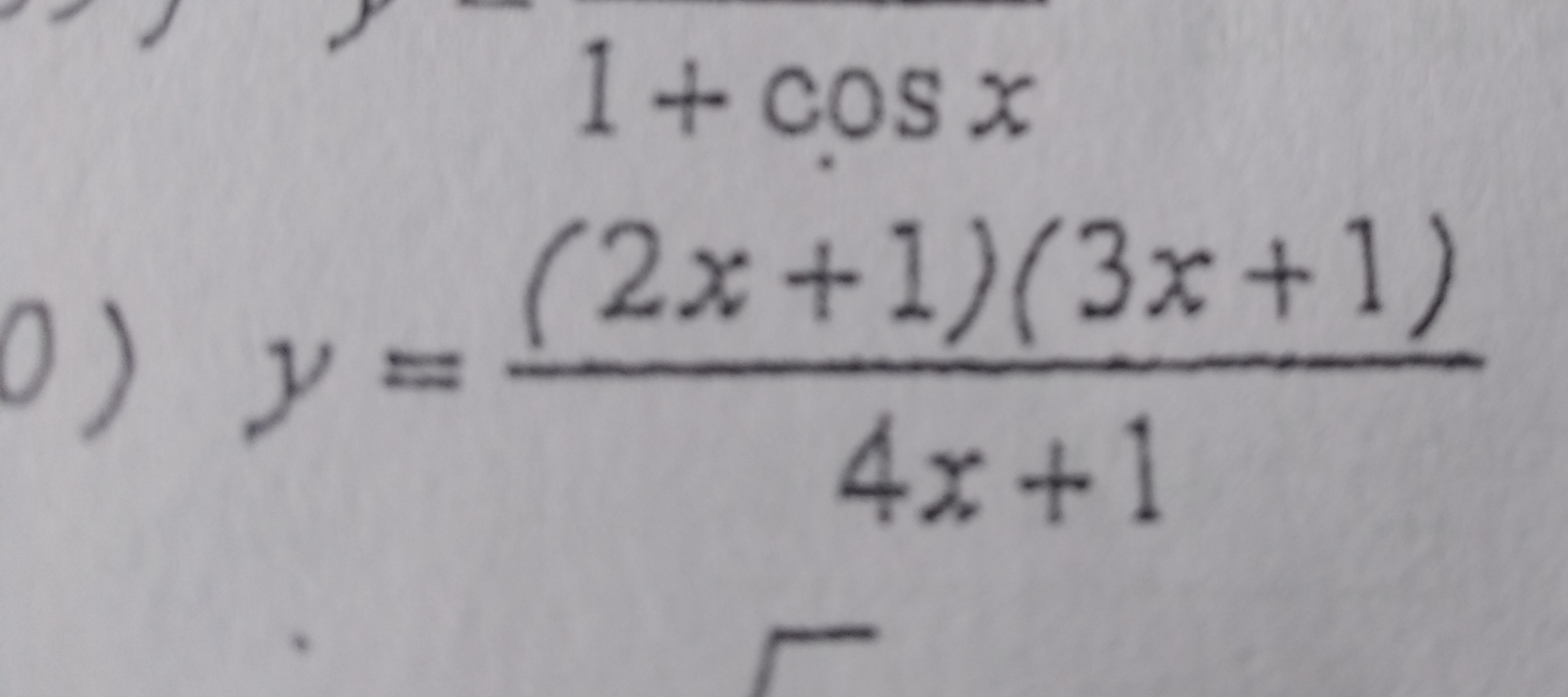 0) y=4x+1(2x+1)(3x+1)​