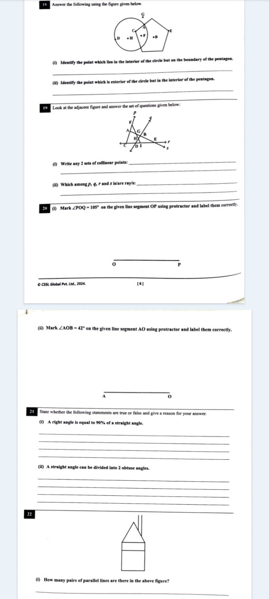 Answer the following using the figure given below.
(i) Identify the po