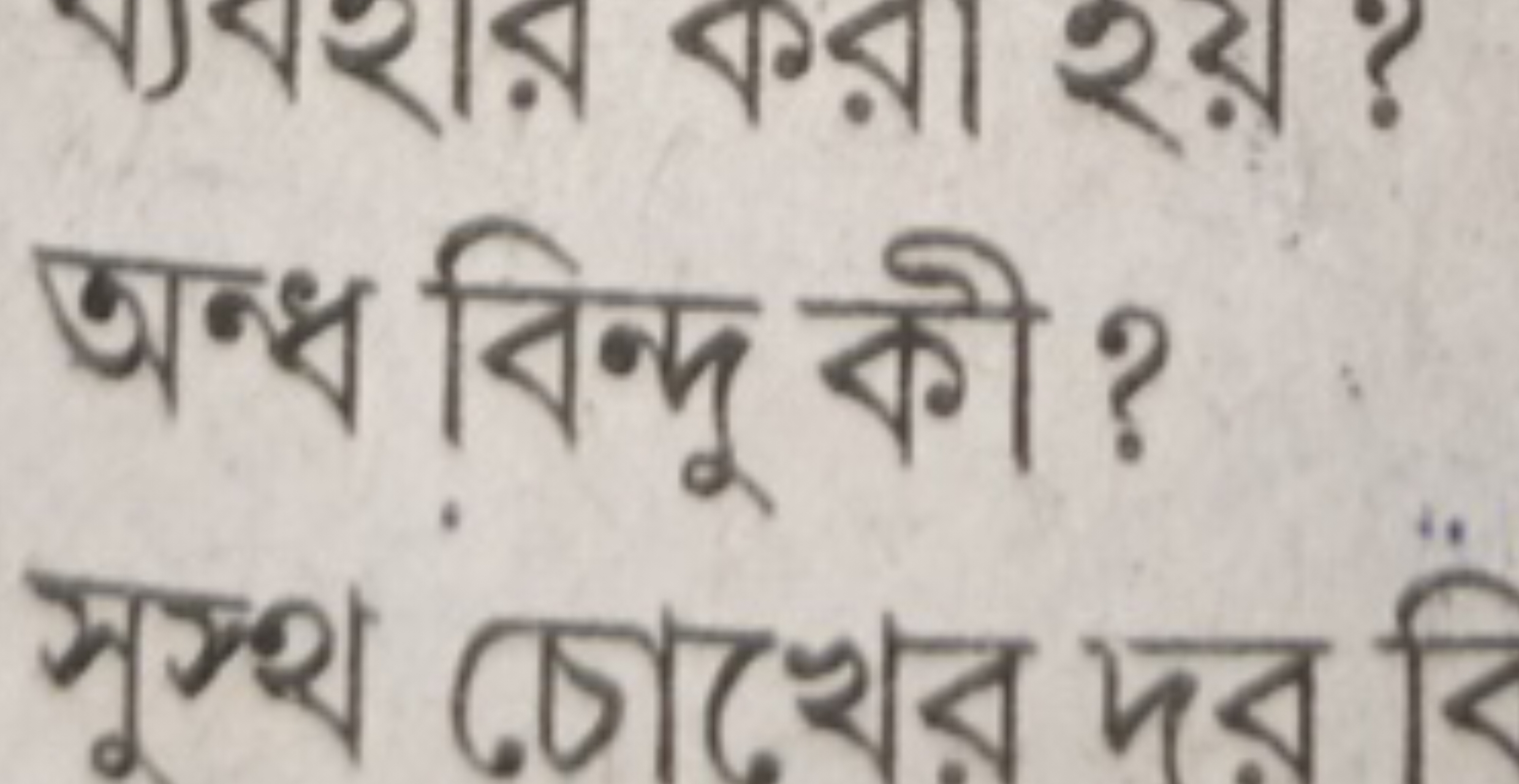 অন্ধ বিन্দু কী?
সুস্থ চো(খর দর