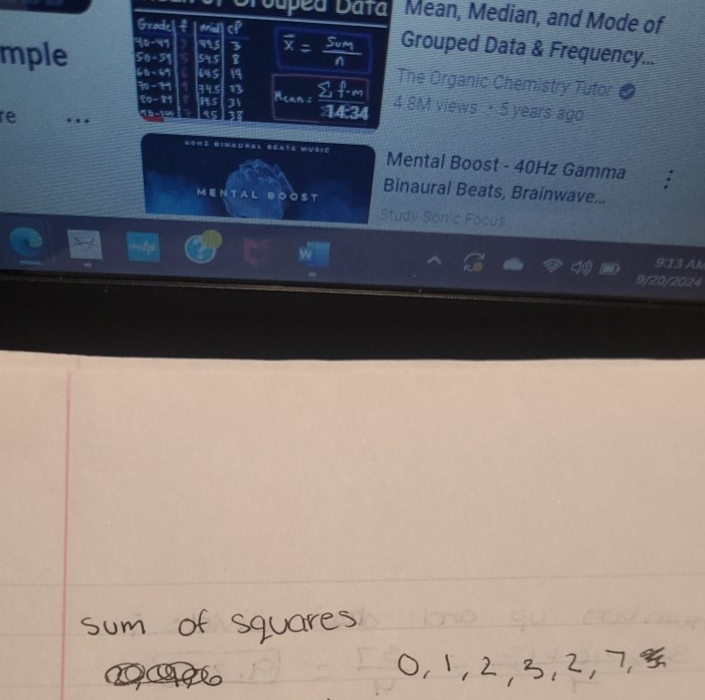 Mean, Median, and Mode of Grouped Data \& Frequency...
The Organic Che