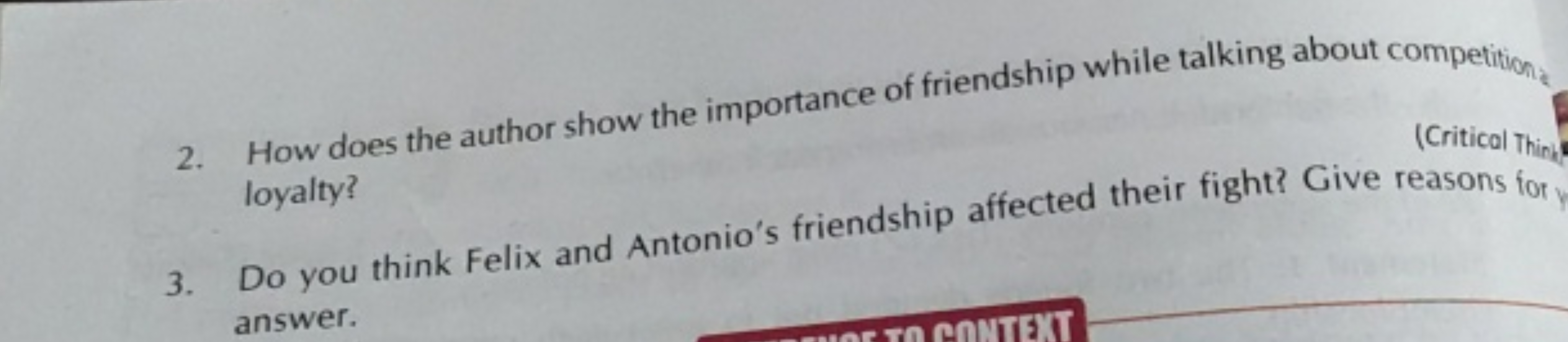 2. How does the author show the importance of friendship while talking