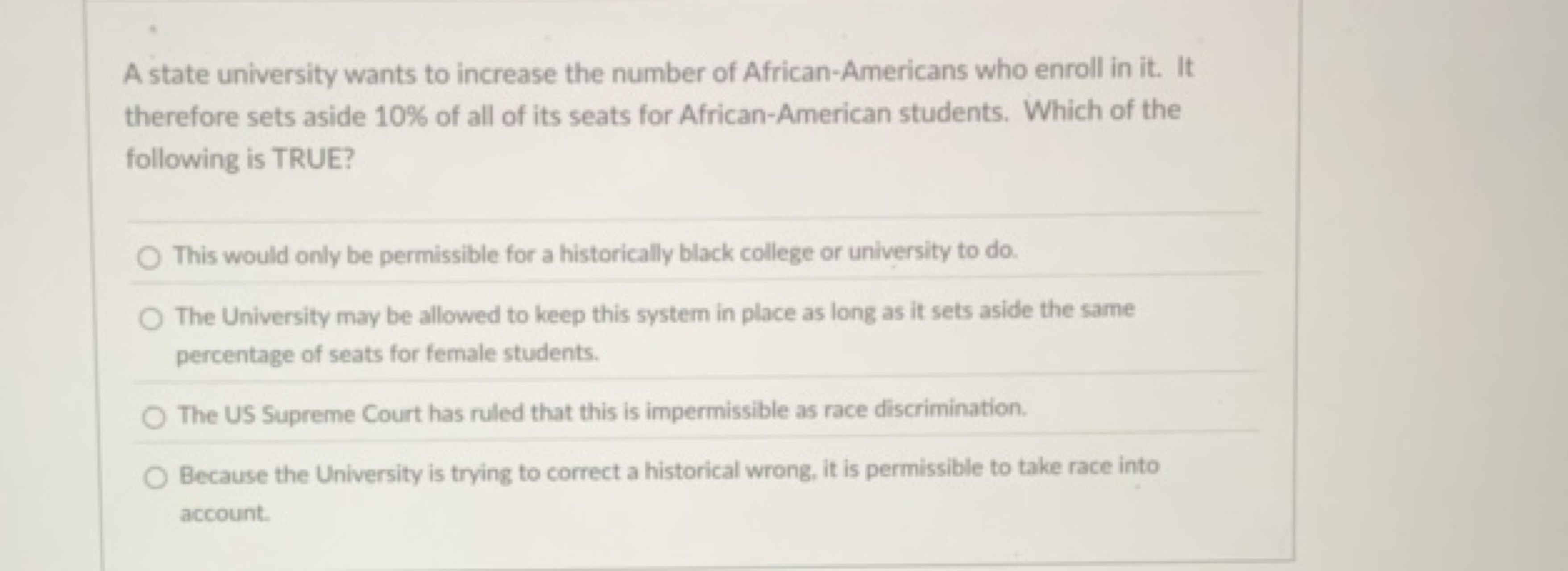 A state university wants to increase the number of African-Americans w