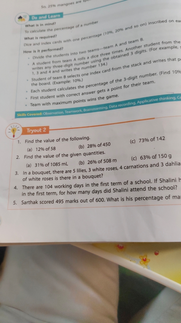 so 25% mangoes are spo

Do and Learn
What is in mind?
To calculate the