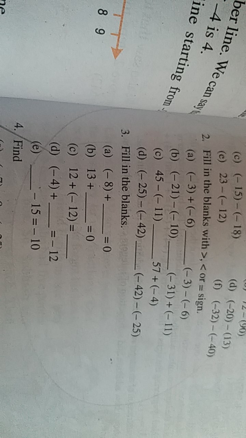 berline. We can 4 is 4.
(c) (−15)−(−18)
(c) 23−(−12)
(d) (−20)−(13)
in