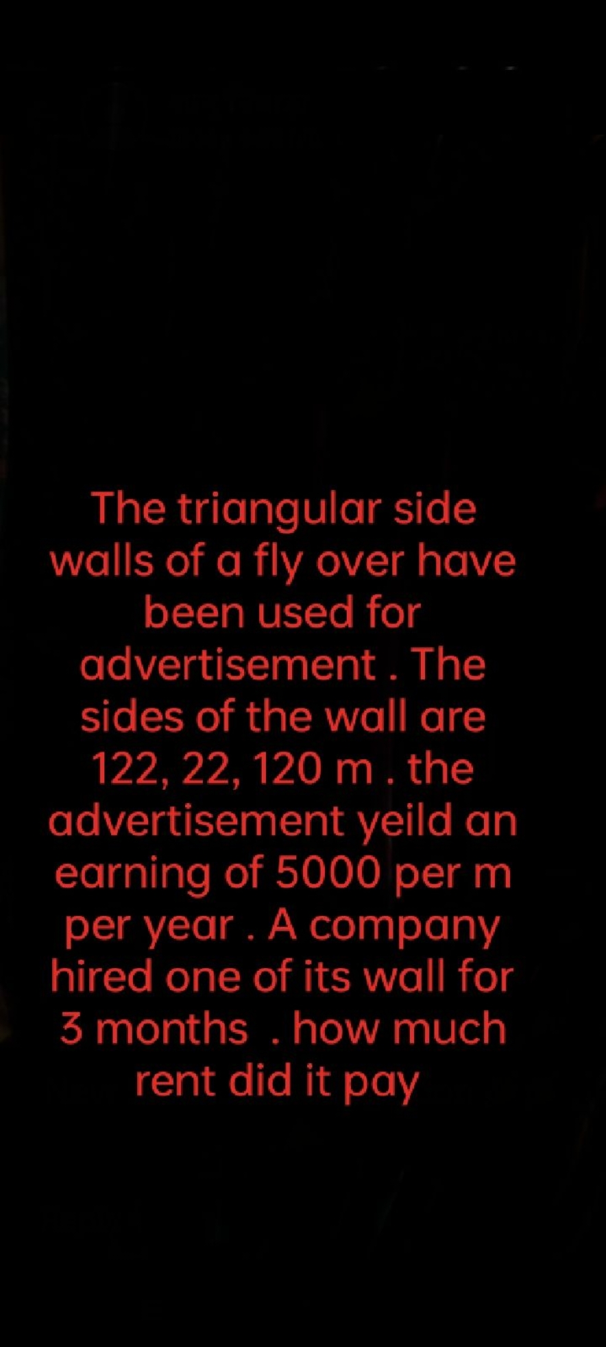 The triangular side walls of a fly over have been used for advertiseme