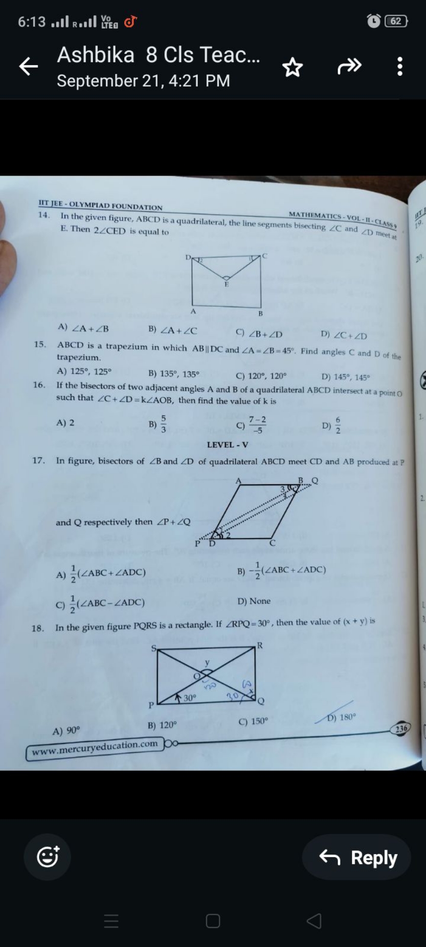 
(L) 62
Ashbika 8 Cls Teac... September 21, 4:21 PM

IIT JEE - OLYMPIA