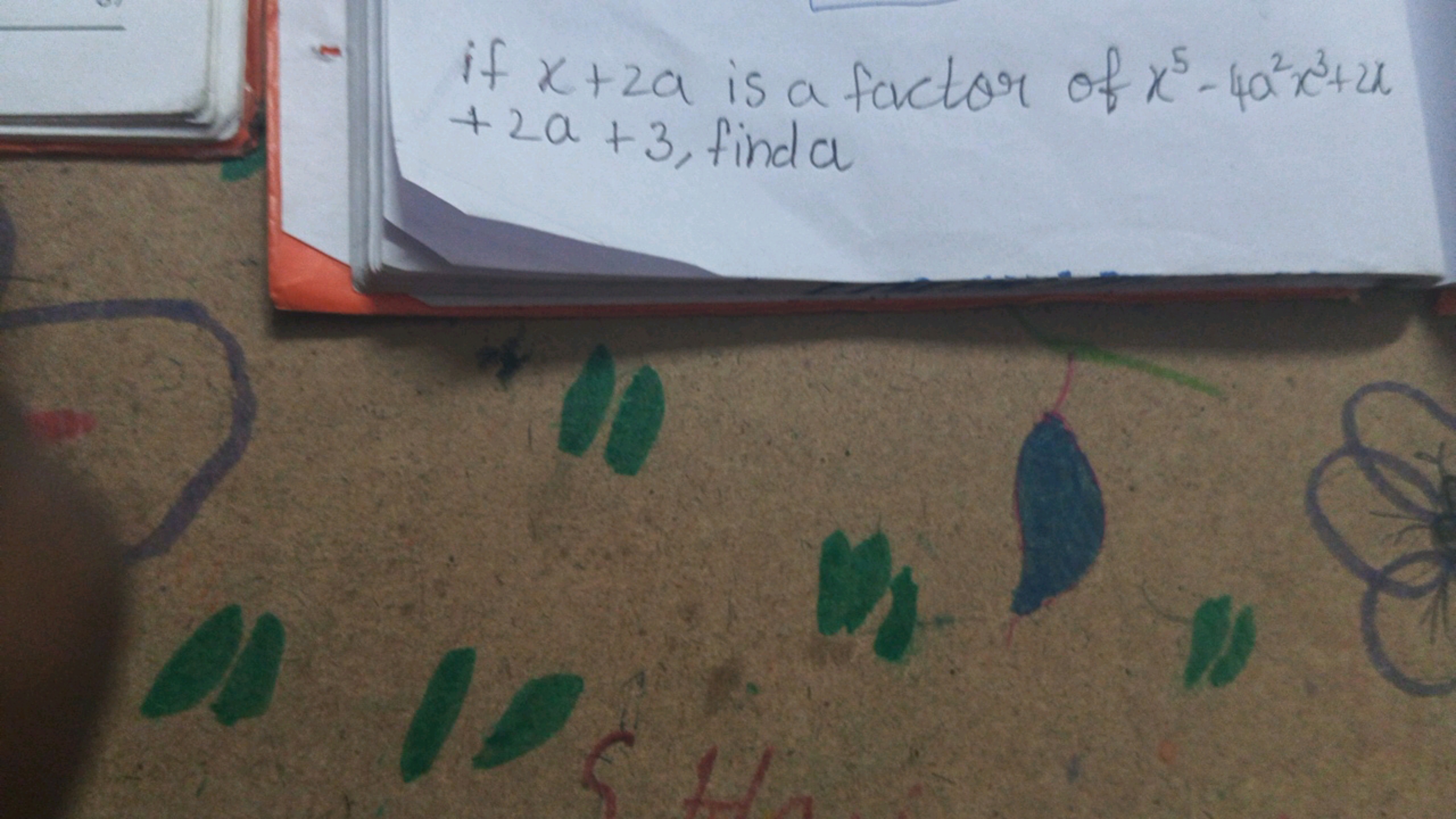 if x+2a is a factor of x5−4a2x3+2x +2a+3, find a