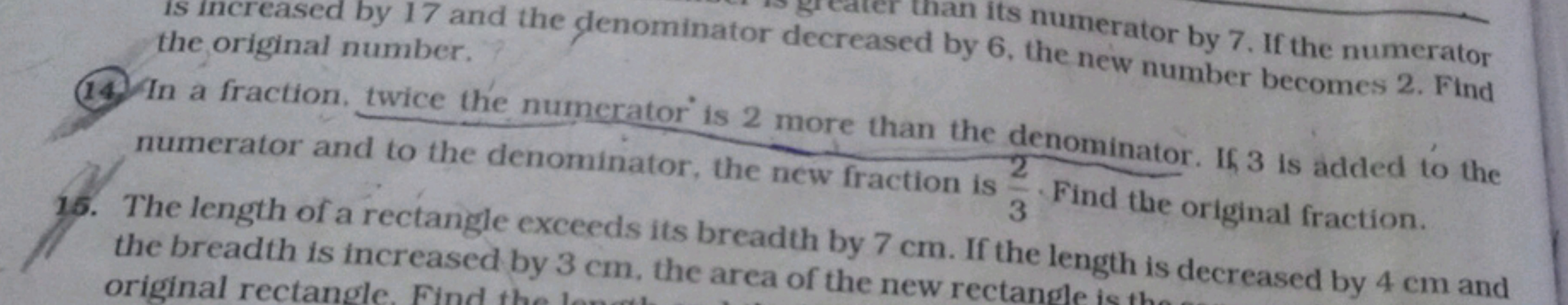 the original number. numerator and to the enomitor. If 3 is added to t