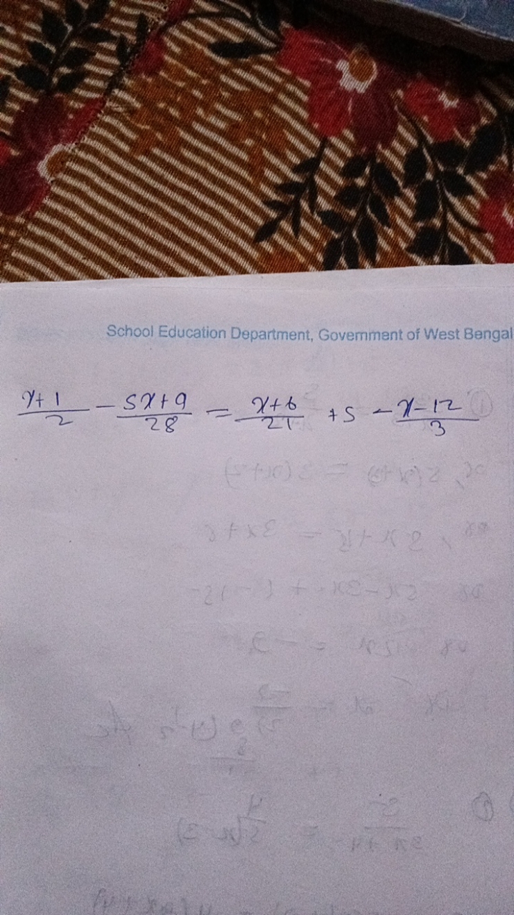 School Education Department, Government of West Bengal
2y+1​−285x+9​=2