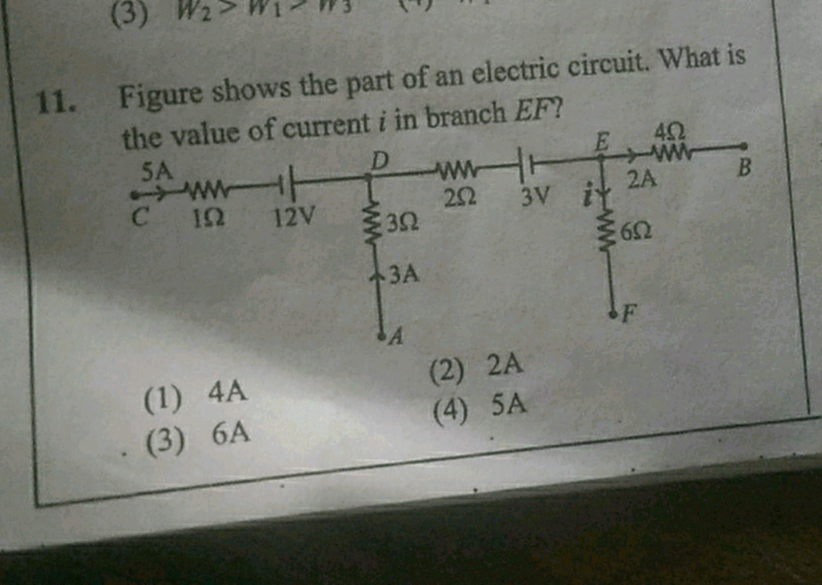 11. Figure shows the part of an electric circuit. What is the value of