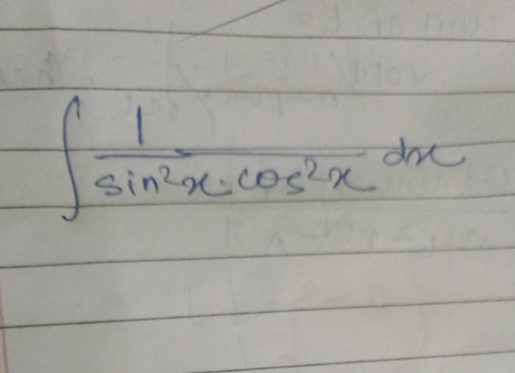 ∫sin2x⋅cos2x1​dx