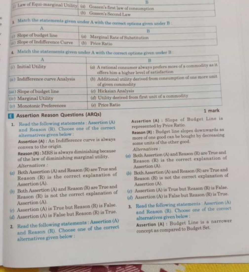 B
Law of Equi-marginal Utility (a) Gossen's firat law of consumption
(