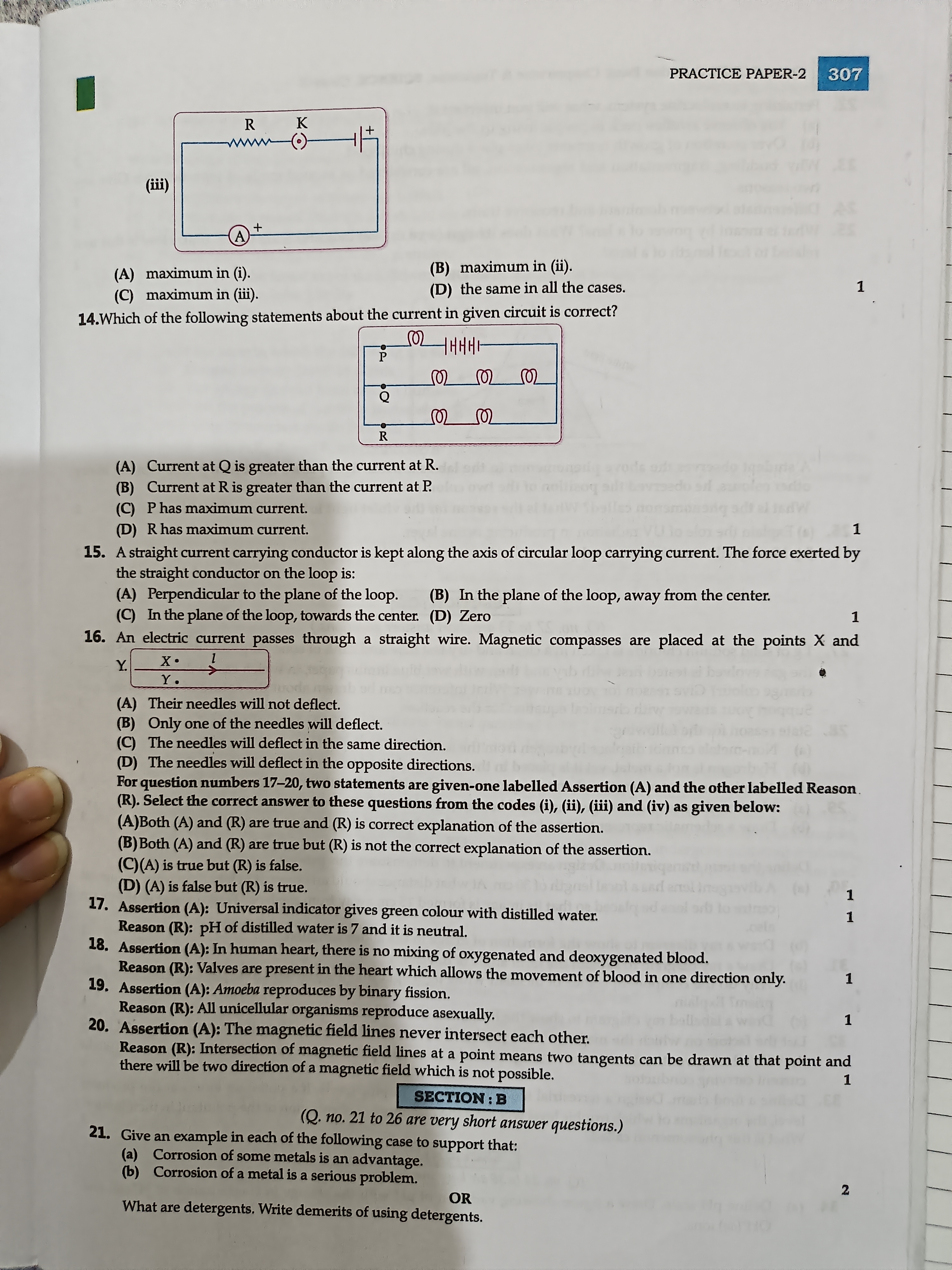 (iii)
R
K
www
+
A
(A) maximum in (i).
(C) maximum in (iii).
(B) maximu