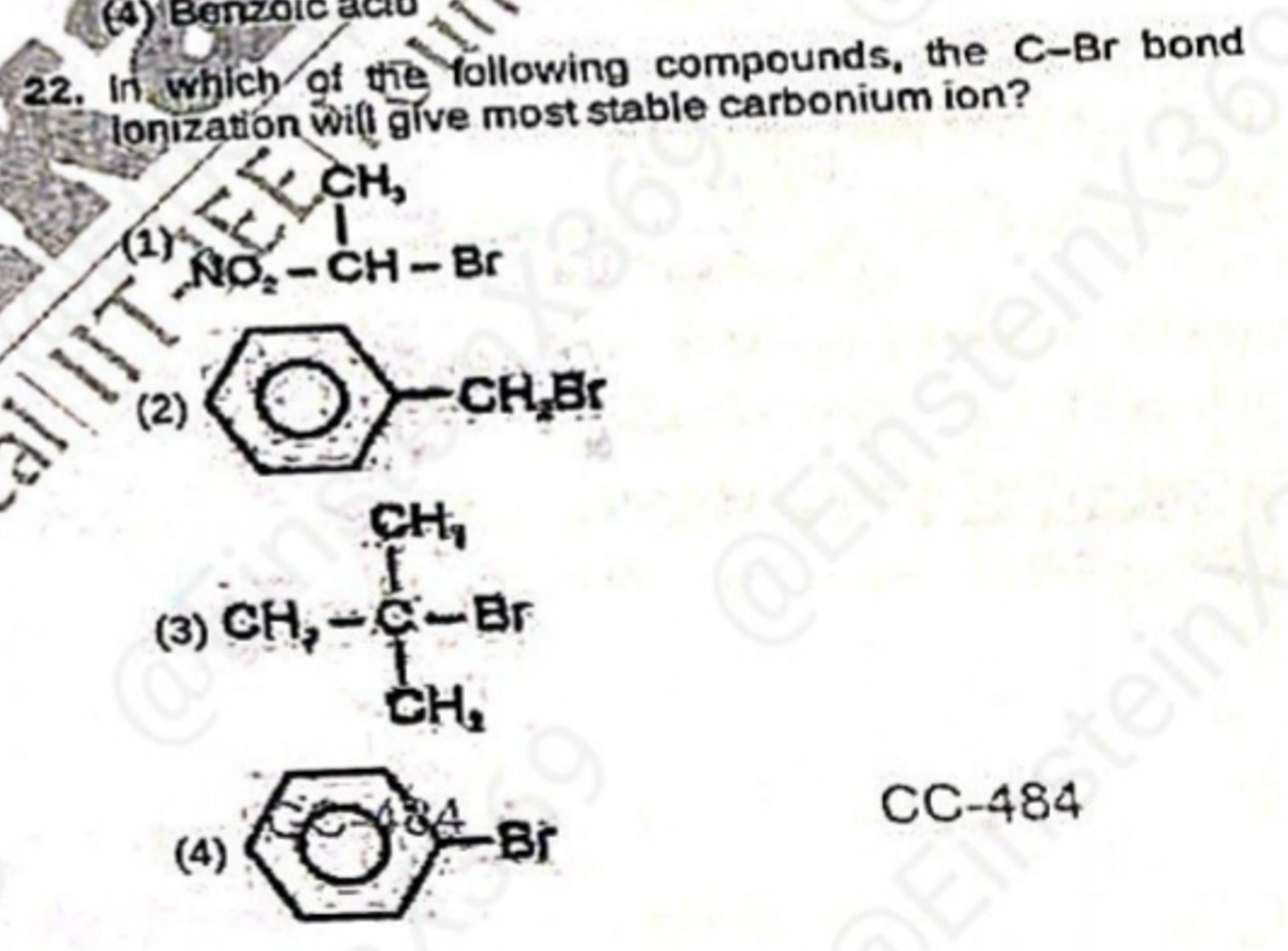 22. In which ot the following compounds, the C−Br bond Ionization witi