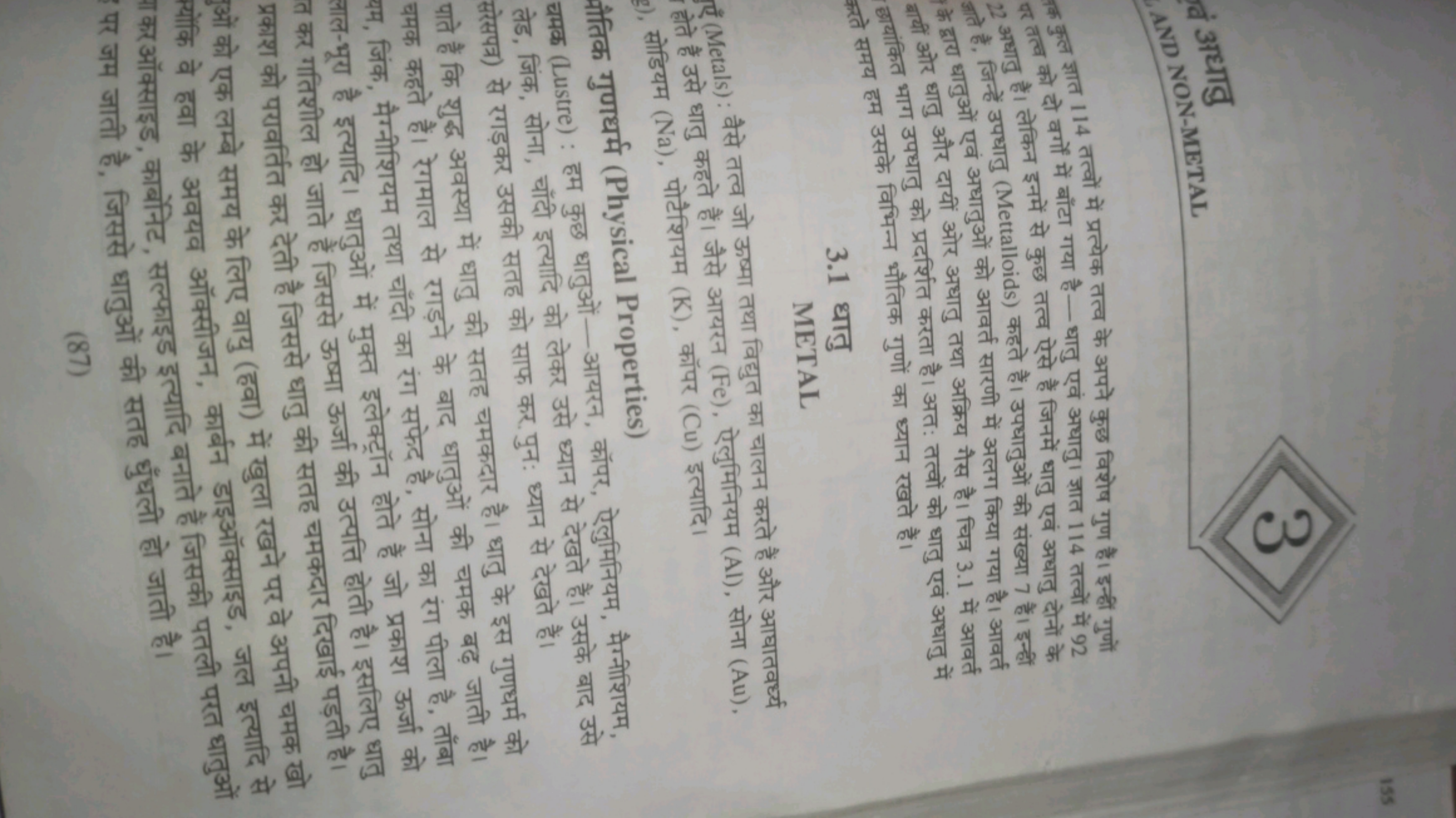 155
अधातु
AND NON-METAL

पाक कुल ज्ञात 114 तत्वों में प्रत्येक तत्व के