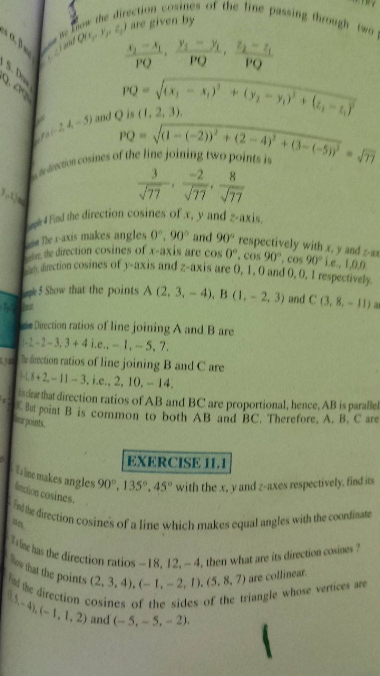 Fow the direction cosimes of the line passing through
(iver)
2. 4,−5) 