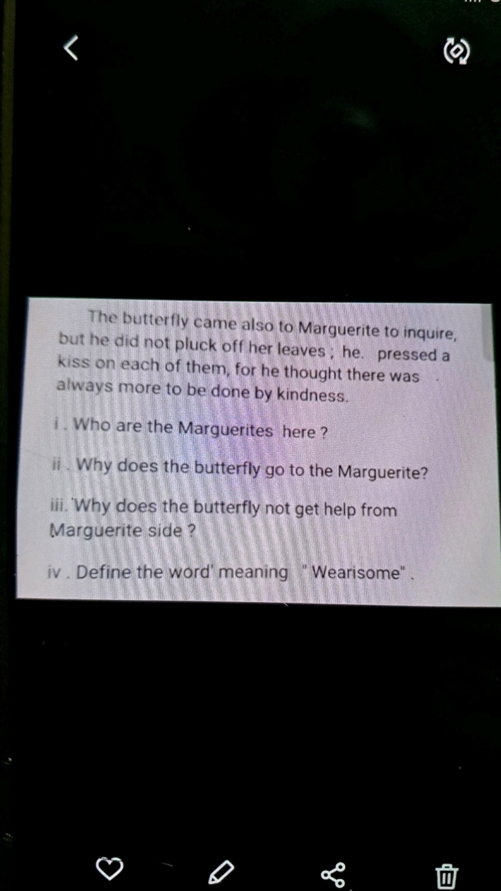 The butterfly came also to Marguerite to inquire, but he did not pluck