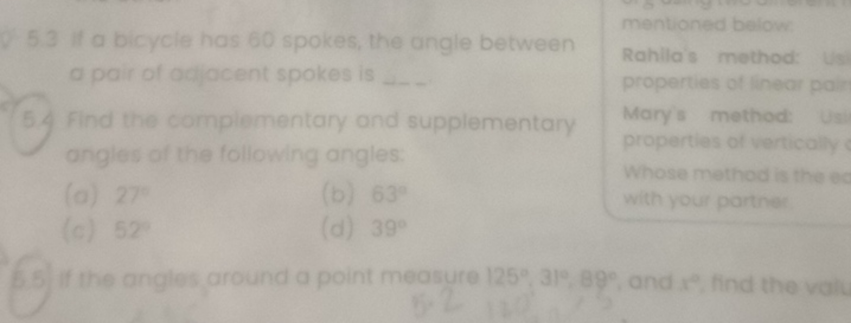 53 if a bicycle has 60 spokes, the angle between a pair of adiocent sp