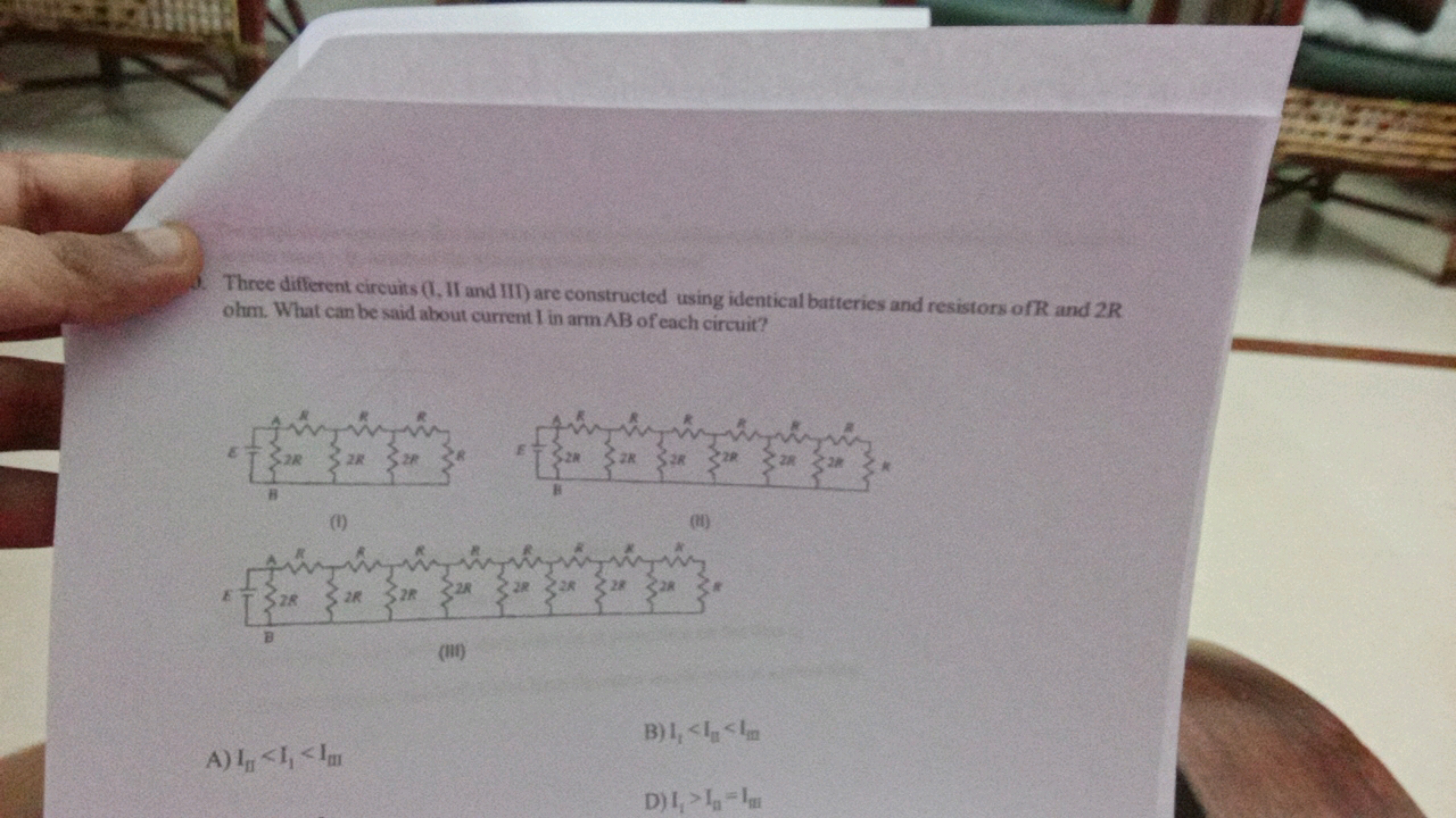 3. Three different circuits (O,II and III) are constructed using ident