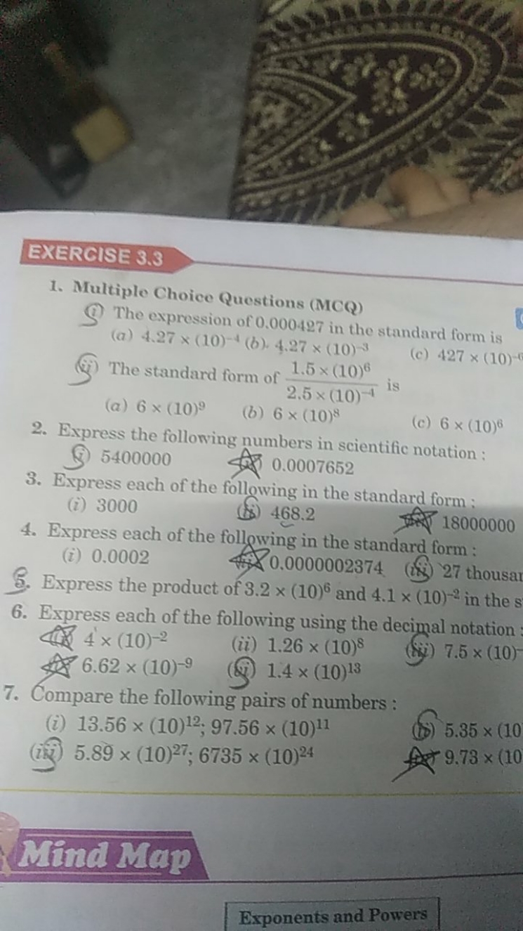 EXERCISE 3.3
1. Multiple Choice Questions (MCQ)
(3) The expression of 