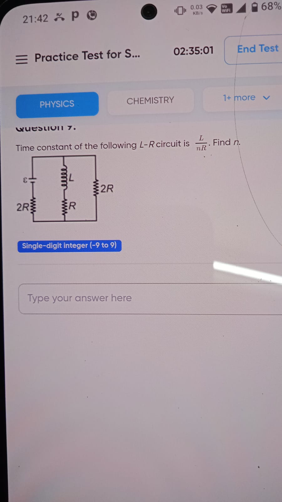  21:42 ≈p
-
"口
0.03
Vo
68%

三 Practice Test for S...
02:35:01
End Test