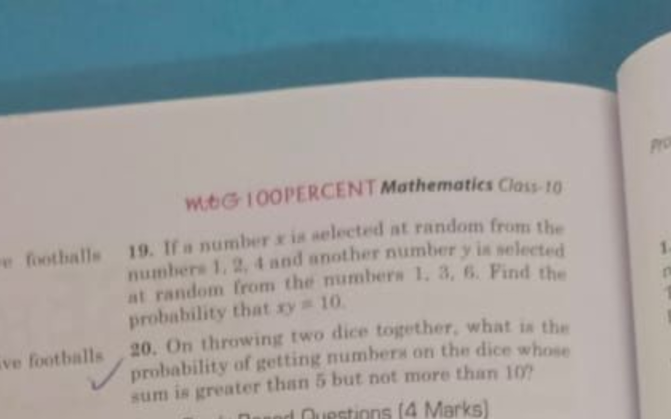 mbG 100PERCENT Mathematics Class-10
e. foothalls
19. If is number sia 