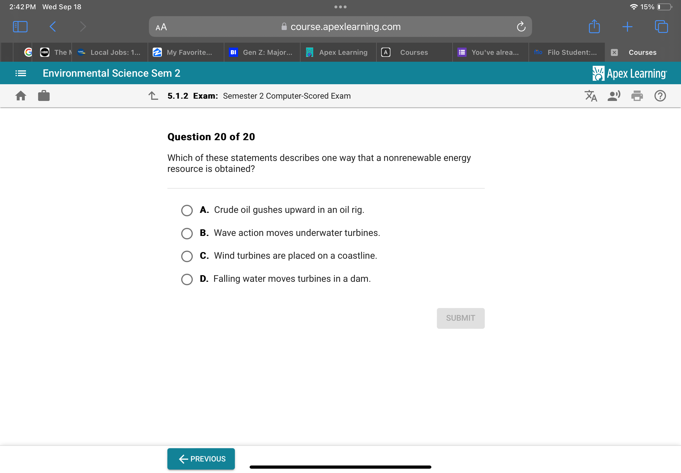 2:42PM Wed Sep 18
15%
AA
course.apexlearning.com
The 1
Local Jobs: 1..