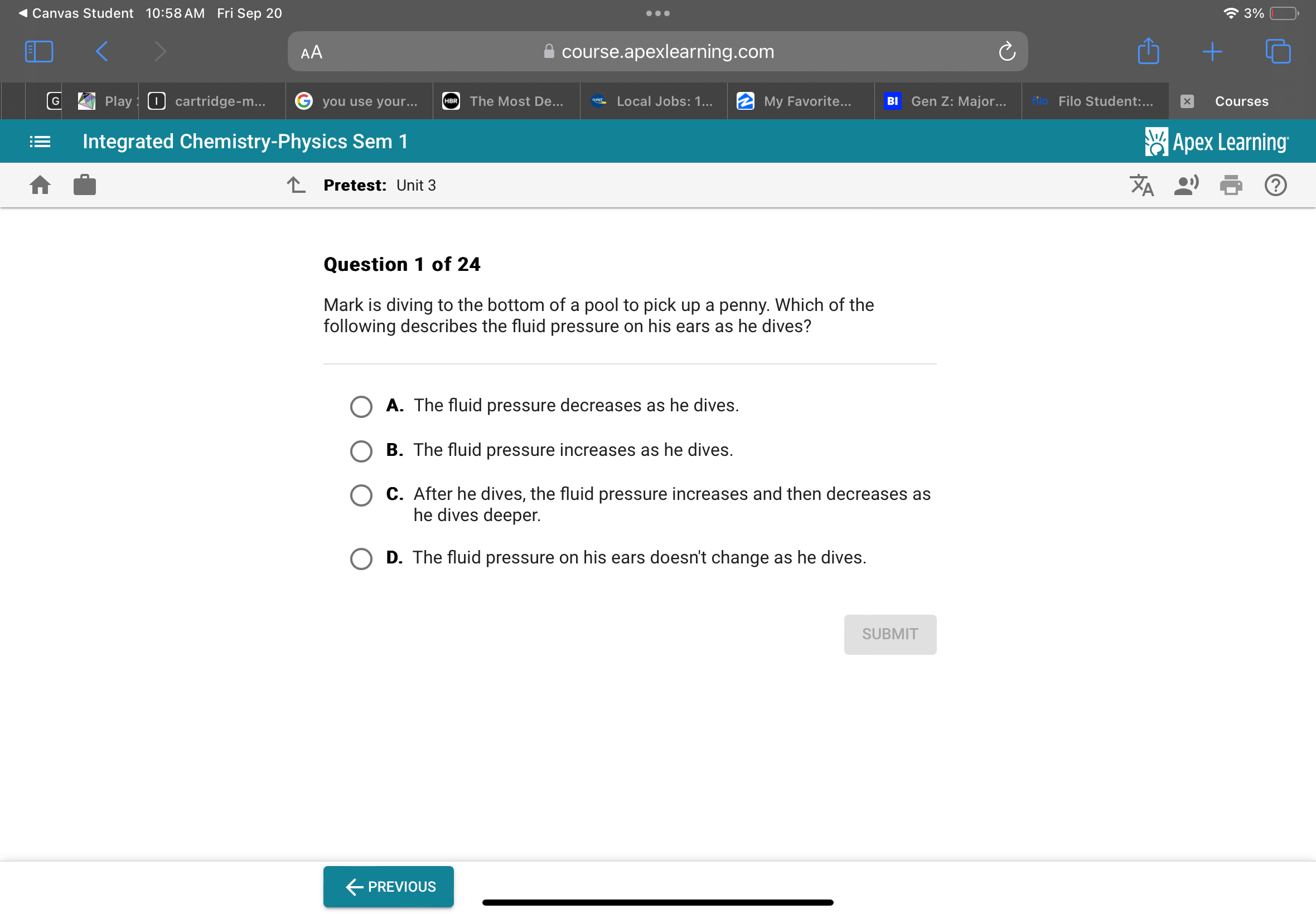 △ Canvas Student
10:58 AM
Fri Sep 20
3%
AA
course.apexlearning.com
Pla