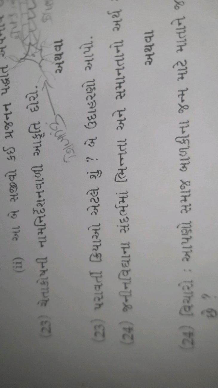 (23) ચેતાકોષની નામનિદ્ટેશનવાળી આકૃતિ દોરો.
(23) પરાવત્તા क्रियાओ એટલે 