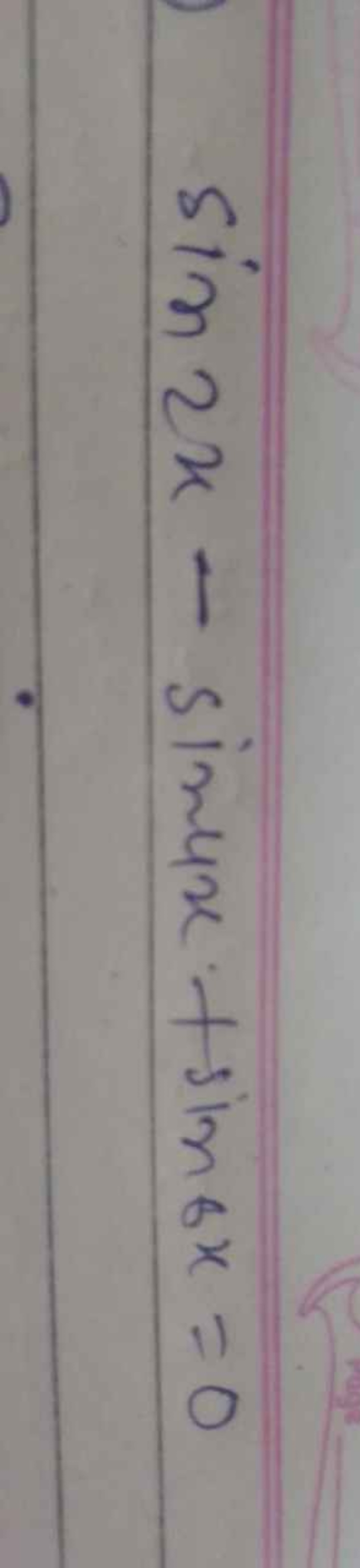 sin2x−sin4x+sin6x=0