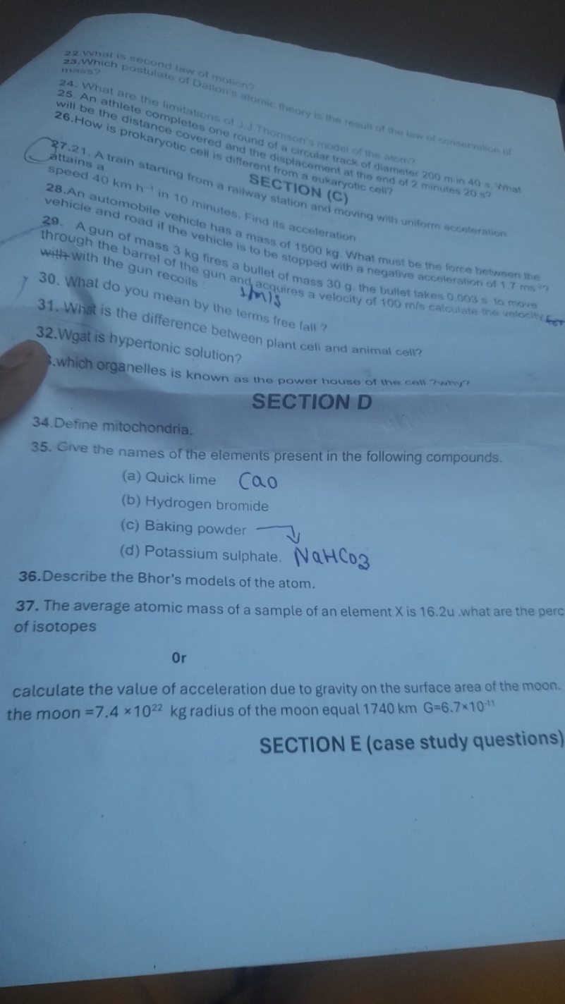 22. What is second law of motion?
24. What are the limitation g of ff 