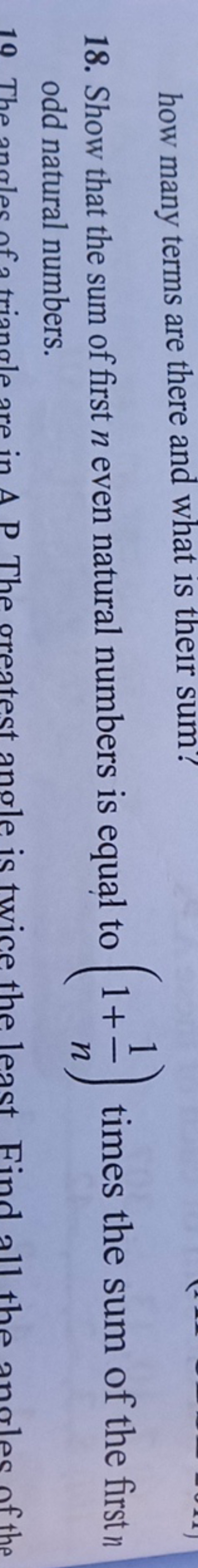 how many terms are there and what is their sum?
18. Show that the sum 