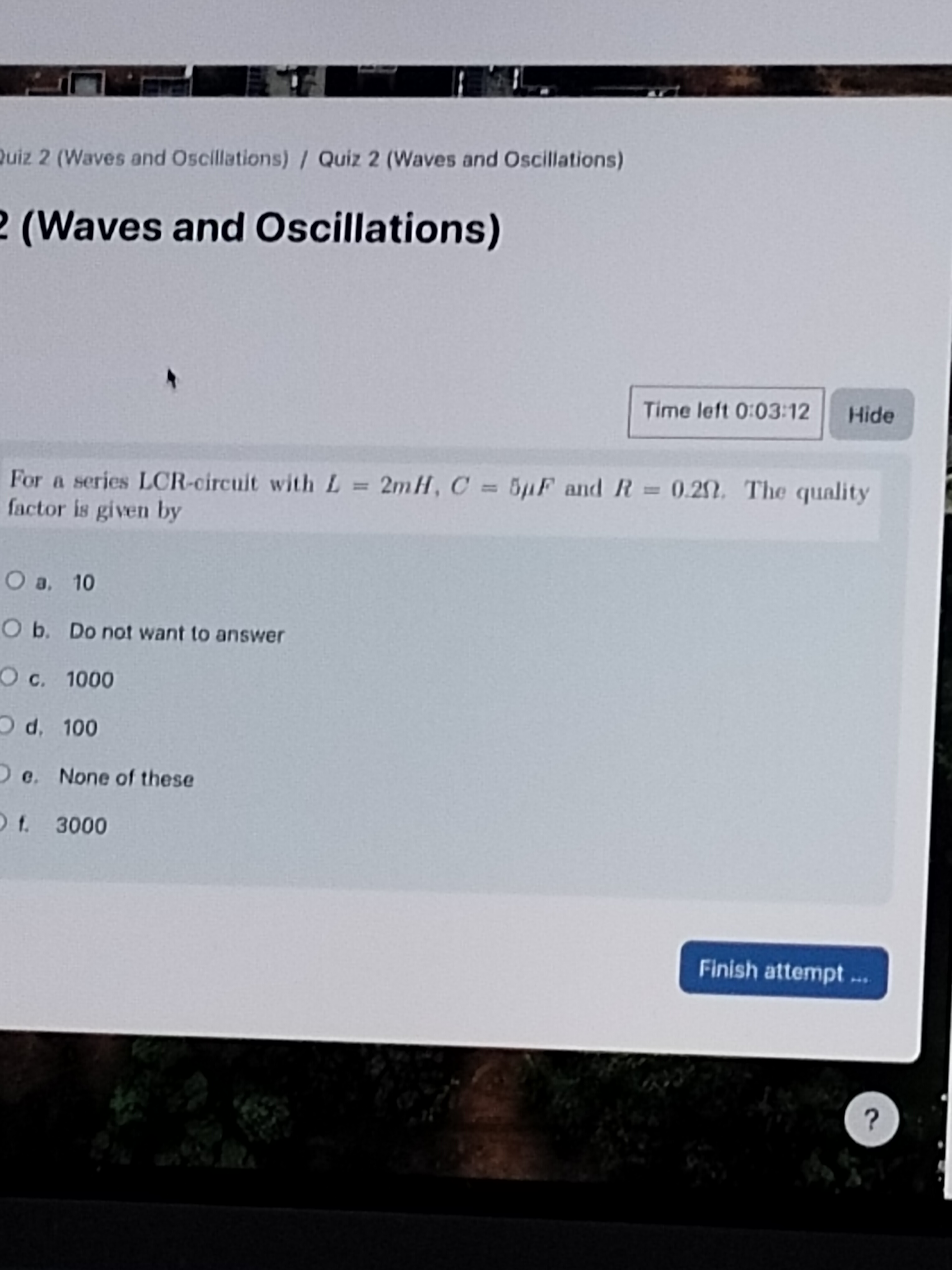 uiz 2 (Waves and Oscillations) / Quiz 2 (Waves and Oscillations)
(Wave