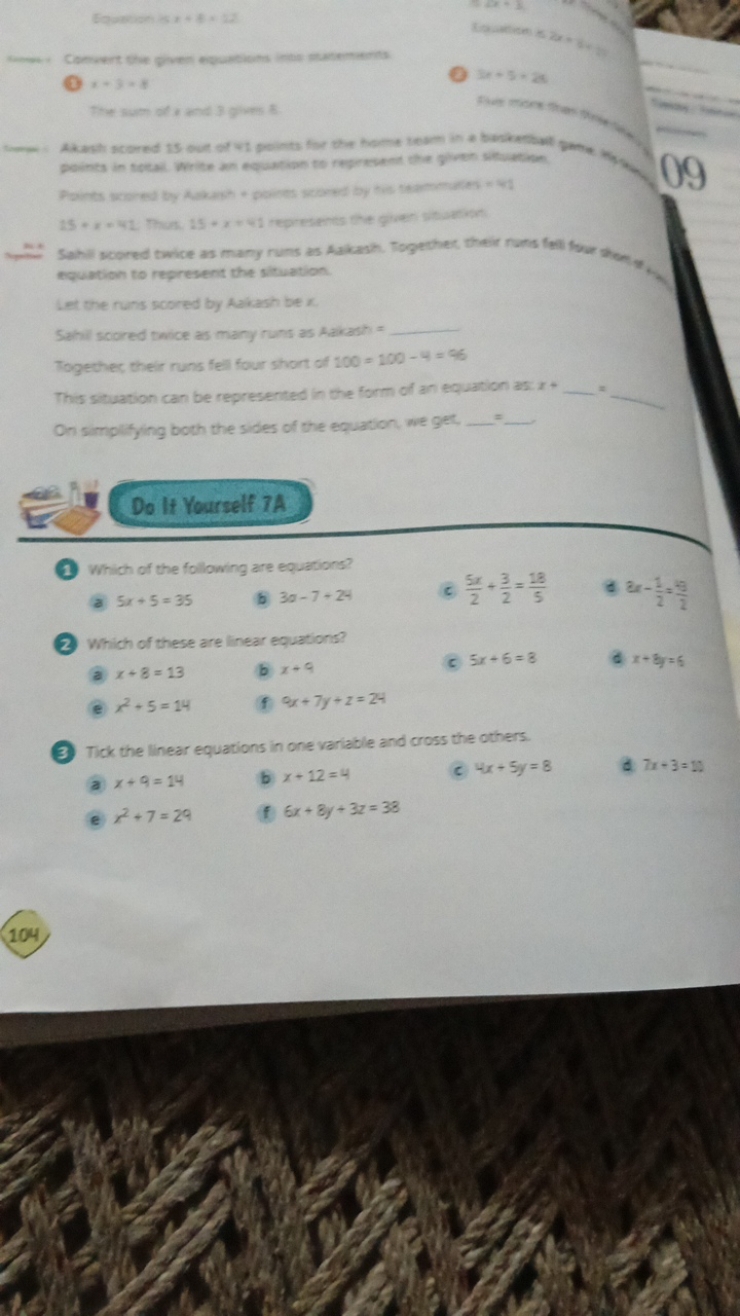 Equerigh is x+4× id
S. x+3=x
4+4=3 
4×14 
Let the runs scored by Aakas