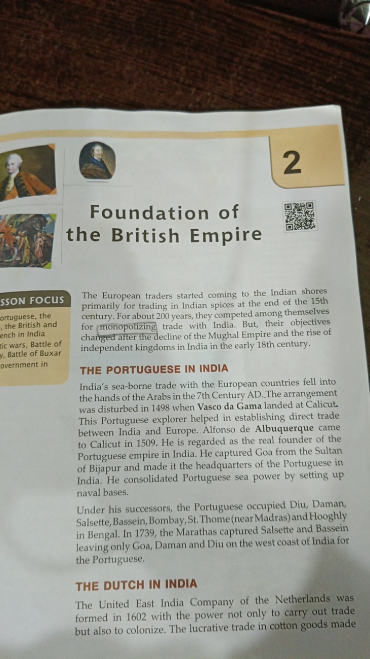 2

Foundation of the British Empire

SSON FOCUS
ortuguese, the , the B