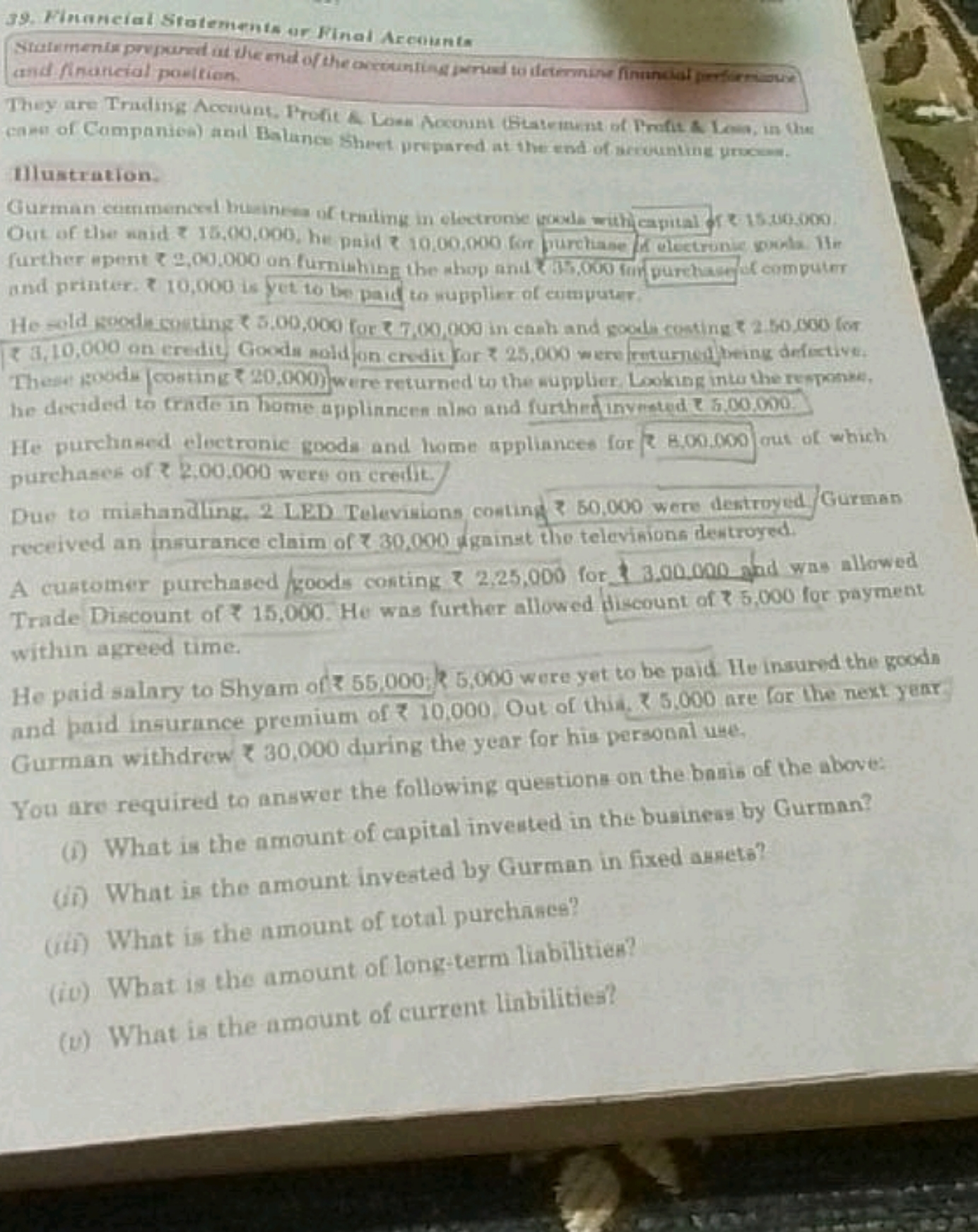 39. Financial Statements ur Final Arcounta and /inaricial poultion.

T