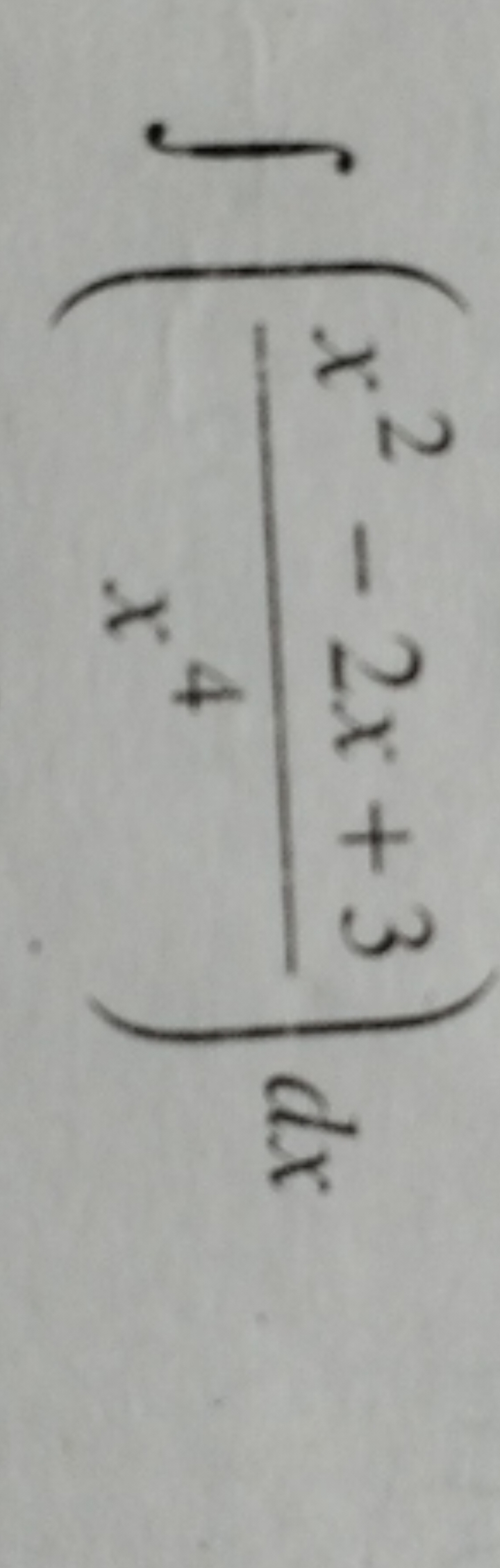 ∫(x4x2−2x+3​)dx